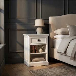 NovaSolo Halifax 1 Drawer Nightstand Wood in Pure White