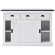 NovaSolo Halifax Contrast Sliding Door Buffet in Pure White and Black