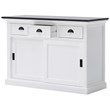 NovaSolo Halifax Contrast Sliding Door Buffet in Pure White and Black