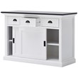 NovaSolo Halifax Contrast Sliding Door Buffet in Pure White and Black