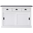 NovaSolo Halifax Contrast Sliding Door Buffet in Pure White and Black