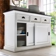 NovaSolo Halifax Contrast Sliding Door Buffet in Pure White and Black
