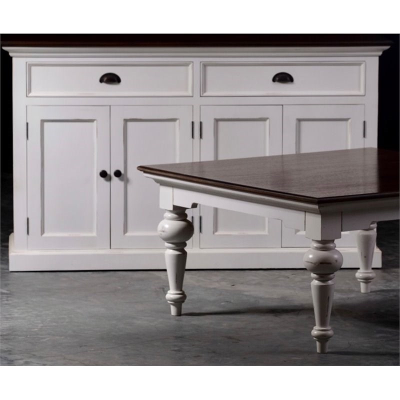 NovaSolo Halifax Accent Classic Buffet in Pure White and Dark Wood