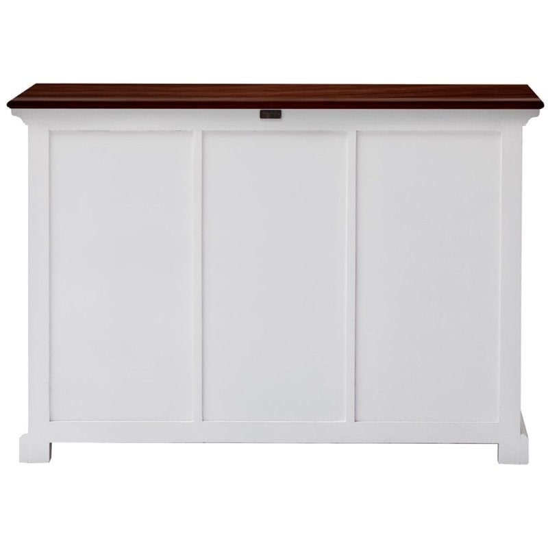 NovaSolo Halifax Accent 2 Basket Buffet in Pure White and Dark Wood