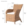 NovaSolo Wickerworks Rook Dining Chair with Cushion (Set of 2)