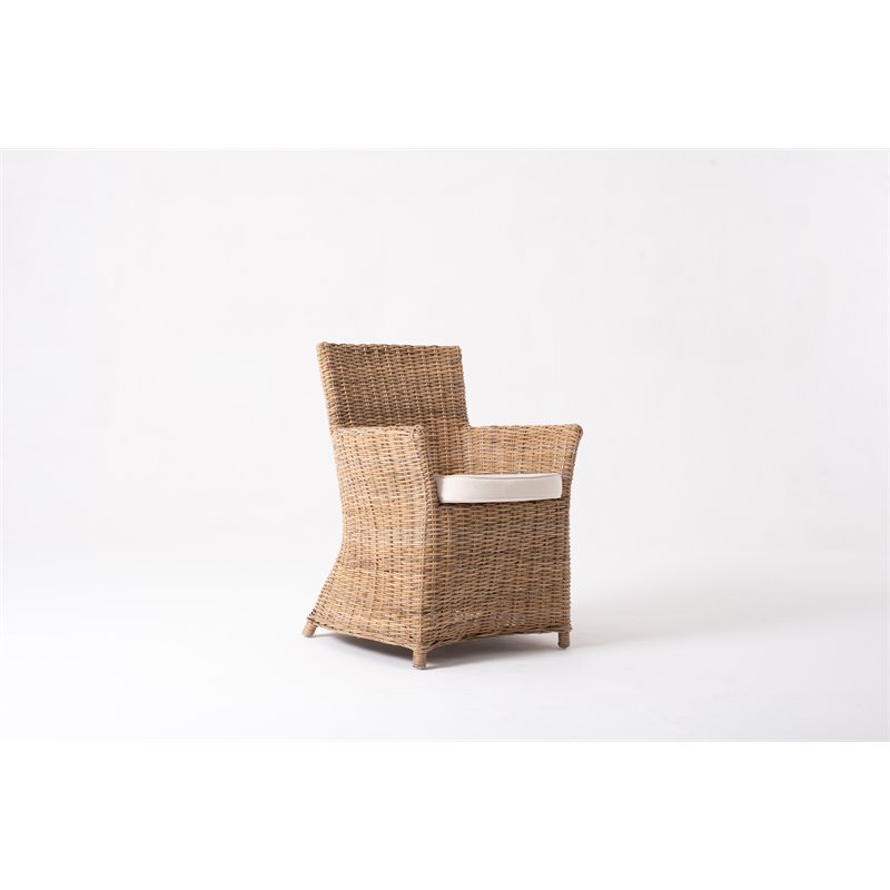 NovaSolo Wickerworks Bishop Dining Chair with Cushion (Set of 2)