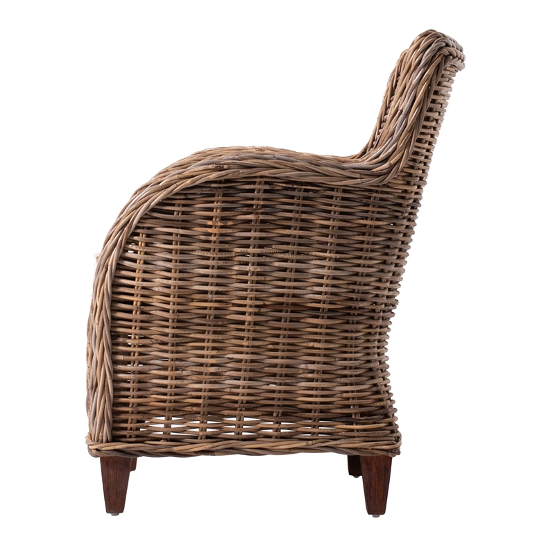NovaSolo Wickerworks Baron Chair with Seat Cushion (Set of 2)