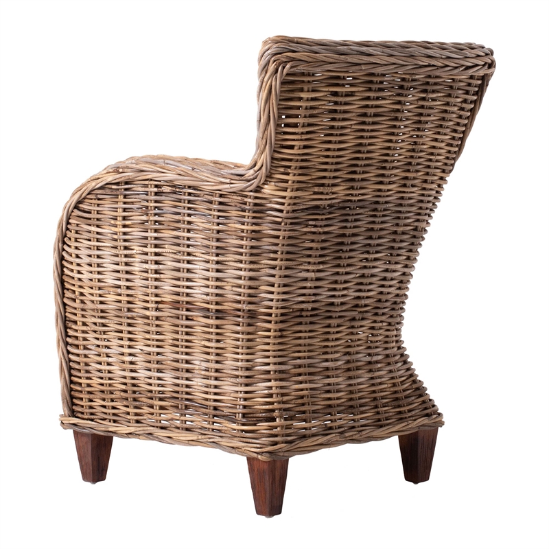 NovaSolo Wickerworks Baron Chair with Seat Cushion (Set of 2)