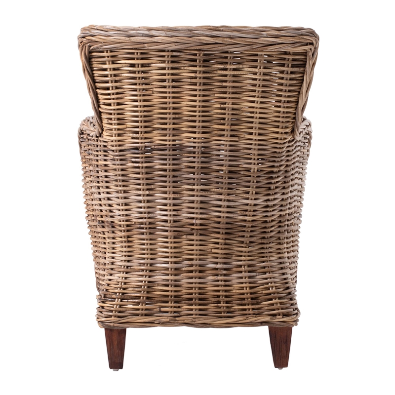 NovaSolo Wickerworks Baron Chair with Seat Cushion (Set of 2)