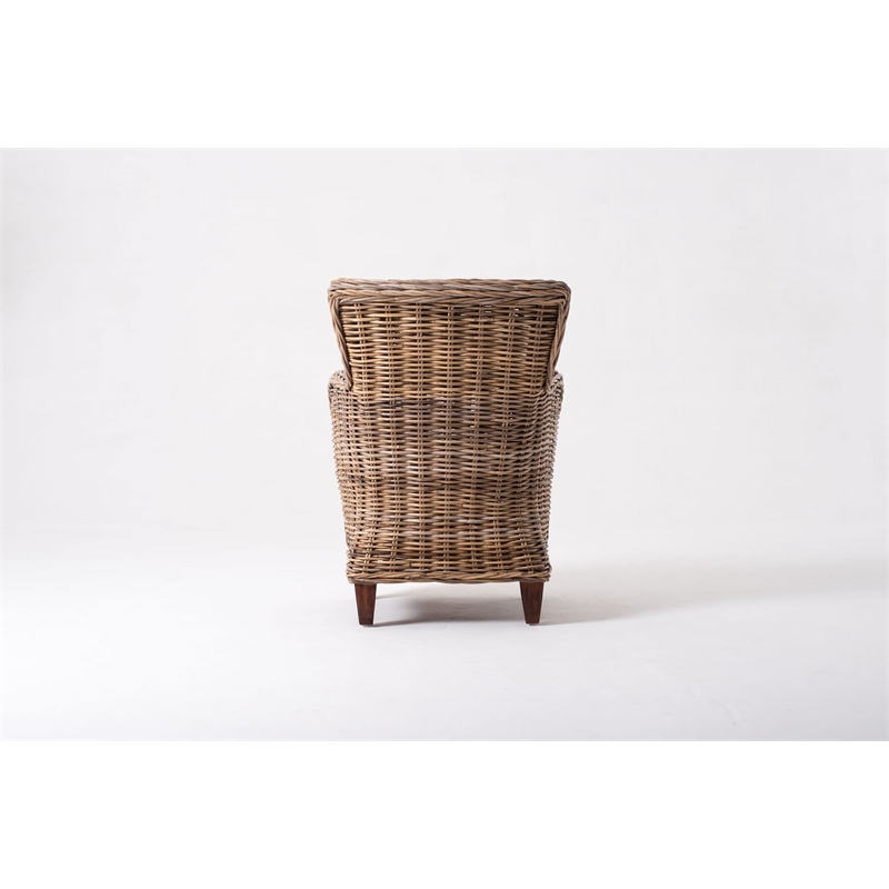 NovaSolo Wickerworks Baron Chair with Seat Cushion (Set of 2)