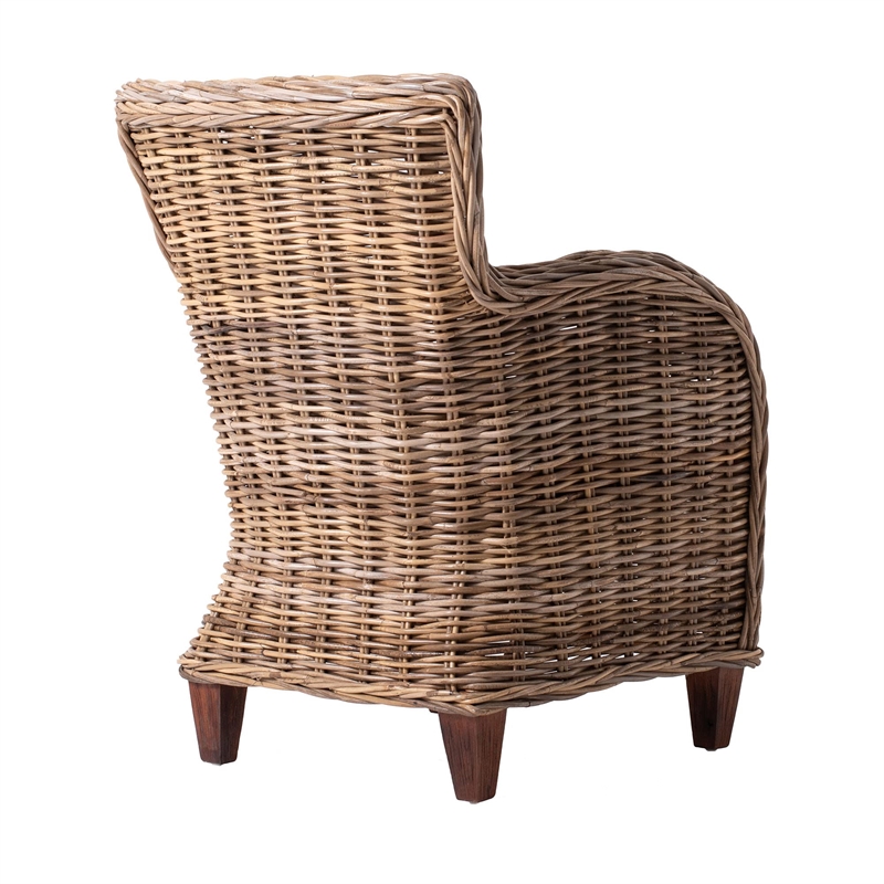 NovaSolo Wickerworks Baron Chair with Seat Cushion (Set of 2)