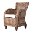 NovaSolo Wickerworks Baron Chair with Seat Cushion (Set of 2)