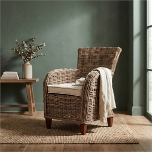 NovaSolo Wickerworks Baroness Chair with Seat Cushion (Set of 2)