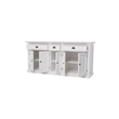 NovaSolo Halifax Mahogany Wood Kitchen Hutch Cabinet with 5 Doors 3 Drawers in White