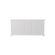 NovaSolo Halifax Mahogany Wood Kitchen Hutch Cabinet with 5 Doors 3 Drawers in White