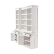 NovaSolo Halifax Mahogany Wood Kitchen Hutch Cabinet with 5 Doors 3 Drawers in White