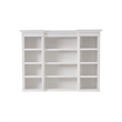 NovaSolo Halifax Mahogany Wood Kitchen Hutch Cabinet with 5 Doors 3 Drawers in White