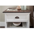 NovaSolo Halifax Accent Mahogany Wood Bedside Table with Shelves in Deep Brown