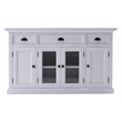 NovaSolo Halifax Mahogany Wood Buffet with 4 Doors 3 Drawers in White