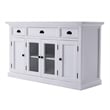 NovaSolo Halifax Mahogany Wood Buffet with 4 Doors 3 Drawers in White