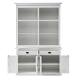 NovaSolo Halifax Mahogany Wood Buffet Hutch Unit with 6 Shelves in White