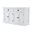 NovaSolo Halifax Mahogany Wood Buffet Hutch Unit with 6 Shelves in White