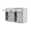 NovaSolo Halifax Mahogany Solid Wood Buffet Hutch Unit with 8 Shelves in White