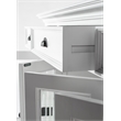 Novasolo Halifax Mahogany Wood Buffet with 4 Glass Doors 3 Drawers in White