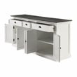 NovaSolo Halifax Mahogany Wood Buffet with 5 Doors 3 Drawers in White