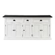 NovaSolo Halifax Mahogany Wood Buffet with 5 Doors 3 Drawers in White