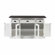 NovaSolo Halifax Mahogany Wood Buffet with 4 Doors 3 Drawers in White