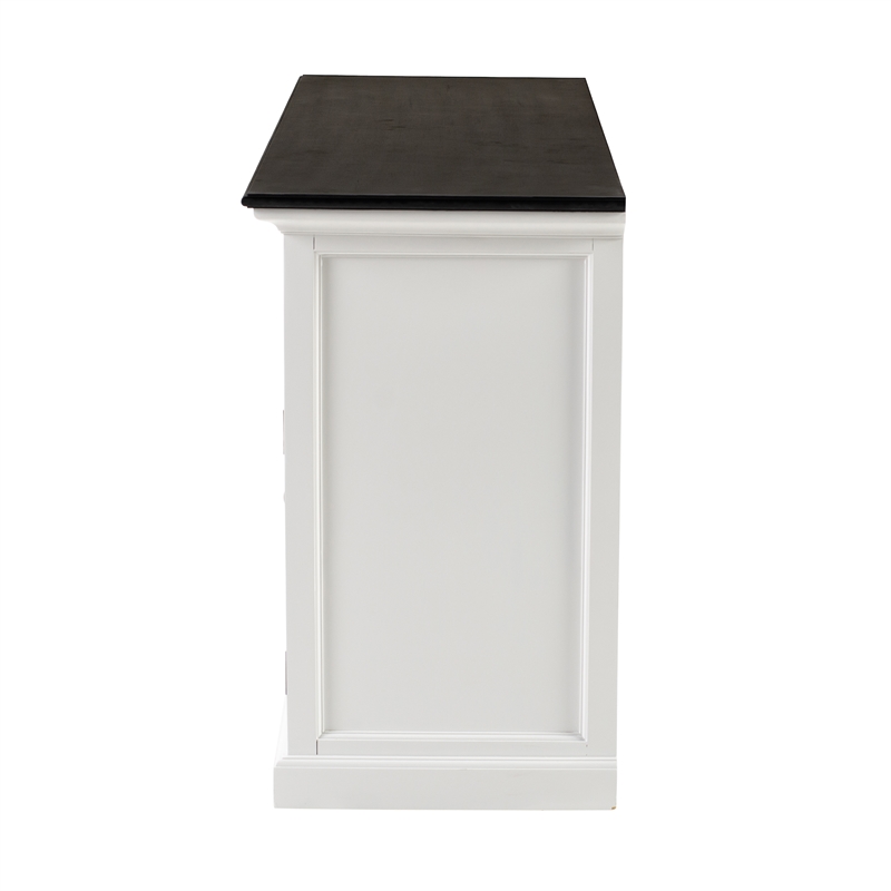 NovaSolo Halifax Mahogany Wood Buffet with 4 Doors 3 Drawers in White