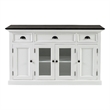 NovaSolo Halifax Mahogany Wood Buffet with 4 Doors 3 Drawers in White
