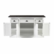 NovaSolo Halifax Mahogany Wood Buffet with 4 Doors 3 Drawers in White