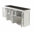 NovaSolo Halifax Mahogany Wood Buffet with 6 Glass Doors in White