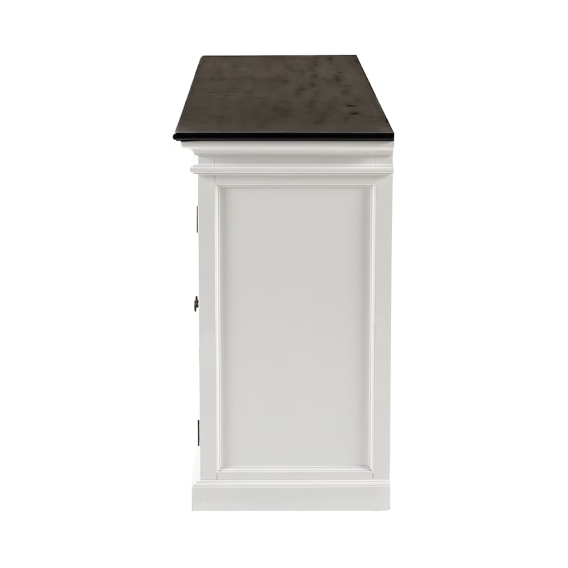 NovaSolo Halifax Mahogany Wood Buffet with 6 Glass Doors in White