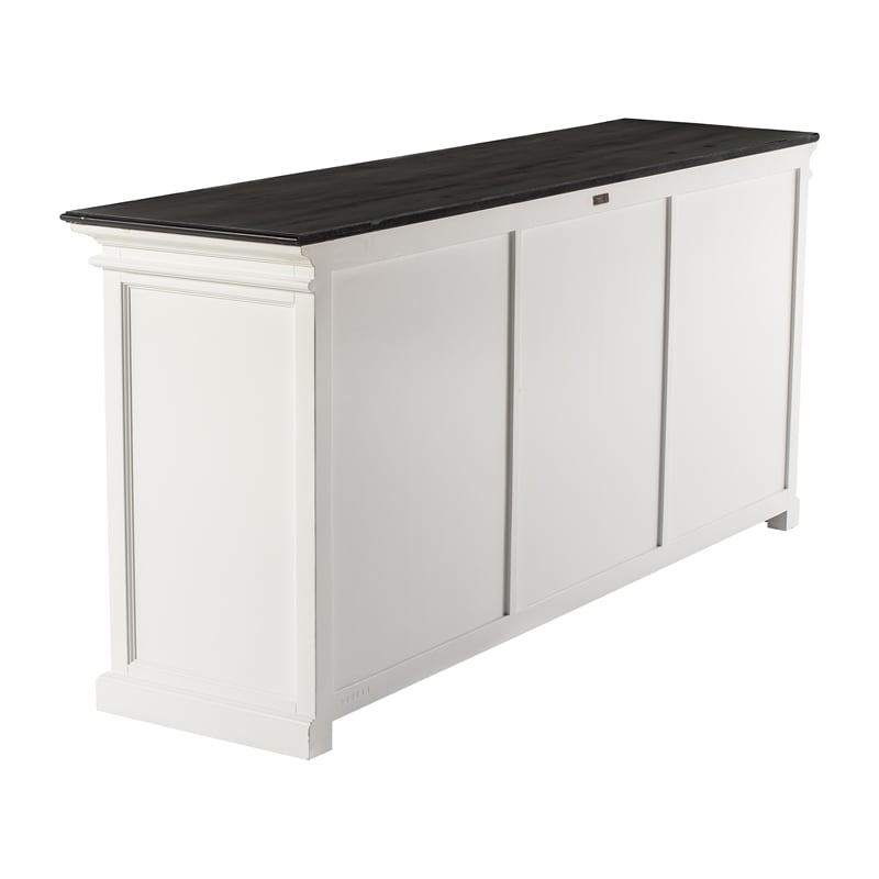 NovaSolo Halifax Mahogany Wood Buffet with 6 Glass Doors in White