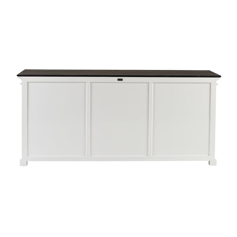 NovaSolo Halifax Mahogany Wood Buffet with 6 Glass Doors in White
