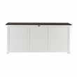 NovaSolo Halifax Mahogany Wood Buffet with 6 Glass Doors in White