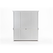 NovaSolo Buffet Hutch Unit with 4 Glass Doors Solid Wood Halifax in White