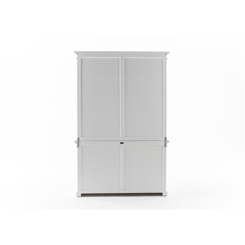 NovaSolo Hutch Unit with 4 Glass Doors Halifax Solid Wood in White