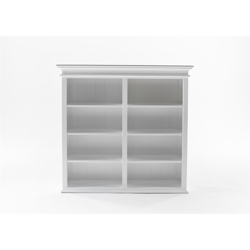 NovaSolo Hutch Unit with 4 Glass Doors Halifax Solid Wood in White