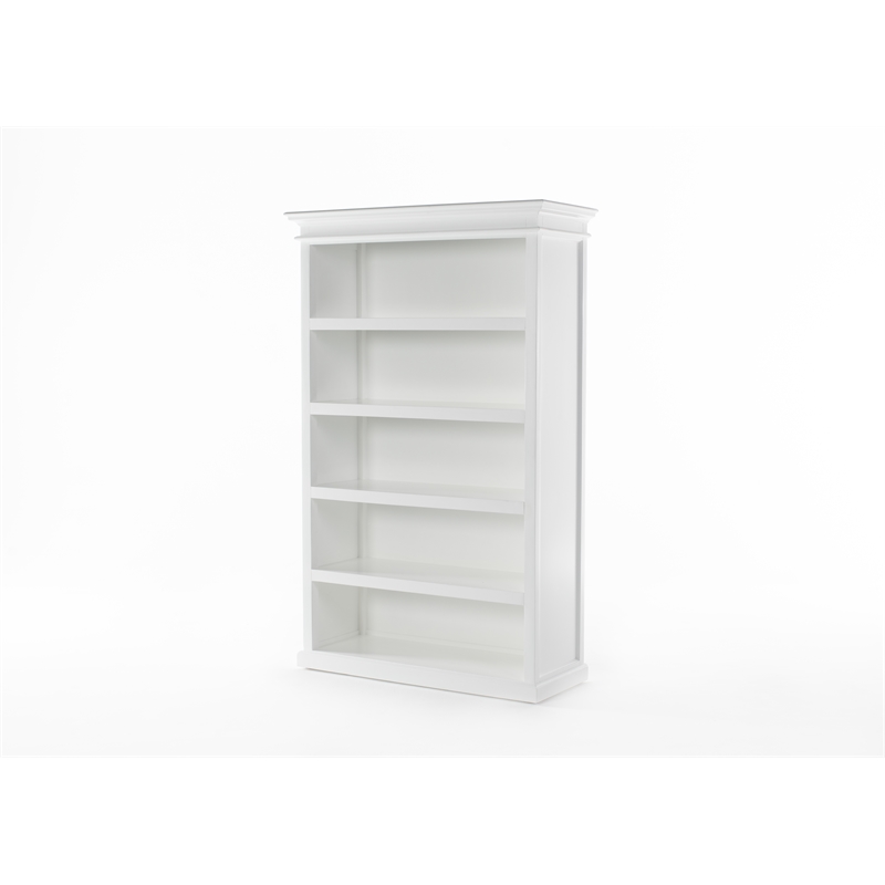 NovaSolo Bookcase with 5 Shelves Halifax Solid Wood in White