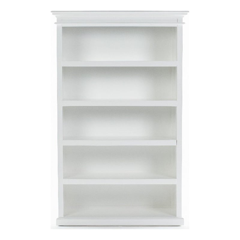 NovaSolo Bookcase with 5 Shelves Halifax Solid Wood in White
