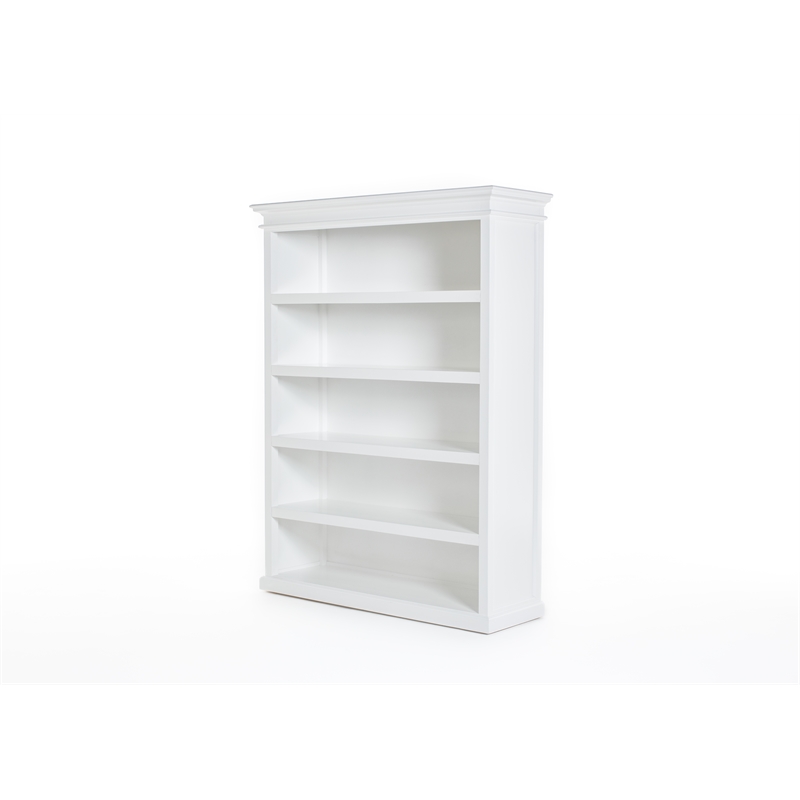 NovaSolo Bookcase with 5 Shelves Halifax Solid Wood in White