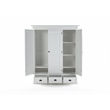 Novasolo Wardrobe with 3 Doors Solid Wood in White