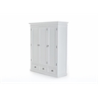 Novasolo Wardrobe with 3 Doors Solid Wood in White