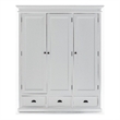 Novasolo Wardrobe with 3 Doors Solid Wood in White