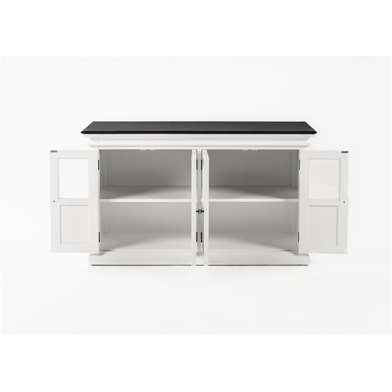 NovaSolo Buffet with 4 Glass Doors Halifax Contrast in White and Black