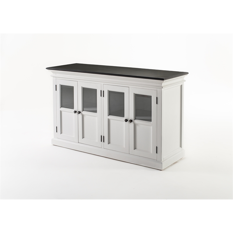 NovaSolo Buffet with 4 Glass Doors Halifax Contrast in White and Black
